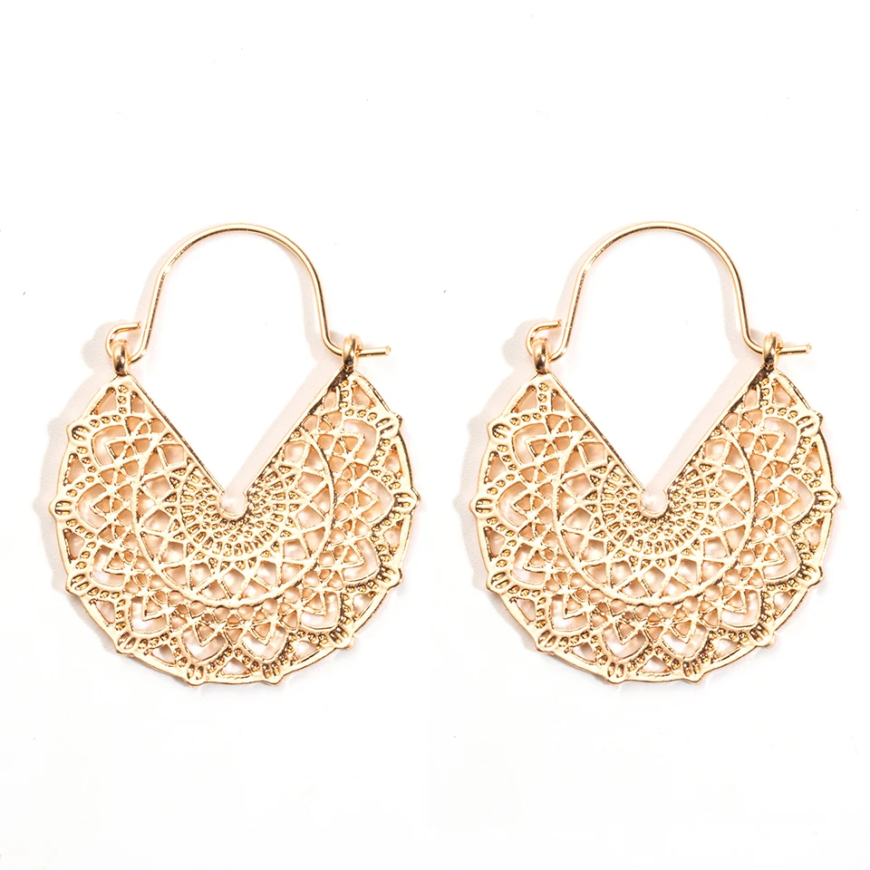 

Luxury Boho india Ethnic Golden Dangle Drop Earrings for Women Female Engagement Wedding Earrings Hanging Jewelry Accessories