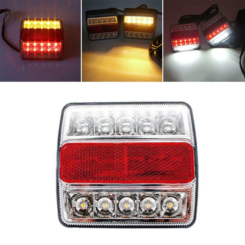 

12V LED Submersible Trailer Tail Light ABS Truck Rear Left/Rigtht Waterproof Trailer Taillights Lamp Car Boat Marker Light