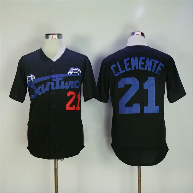 Roberto Clemente Jersey #21 Santurce Crabbers Puerto Rico In Baseball Jersey Baseballs Stitched Button Down Shirt Free Shipping