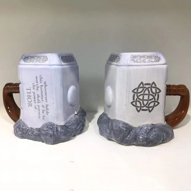 Марвел Тор кофейные кружки керамические молотки чашки различной формы и кружки большой емкости марка креативная посуда для напитков с бесплатной подставки