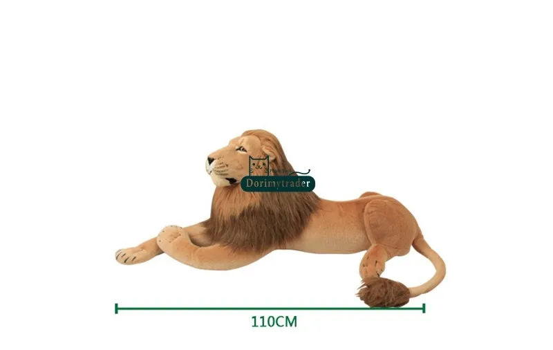 Dorimytrader New Hot 43`` 110cm Huge Stuffed Soft Plush Cute Giant Emulational Animal Lion Toy, Free Shipping DY60767 (4)