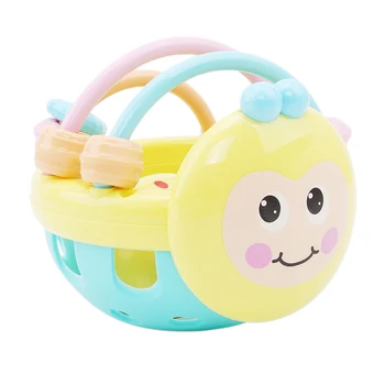 

1 Pc Rubber Cartoon Bee Hand Knocking Rattle Dumbbell Baby Early Educational Toys For Kids Preschool Tools Games Gifts Music