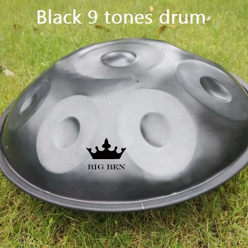 Ручная работа Hank Street art барабан ручной работы HANDPAN инструмент барабан мешок профессиональный HandPan повесить барабан 9/10 тон масштаб производительность игры - Цвет: Black 9 tones