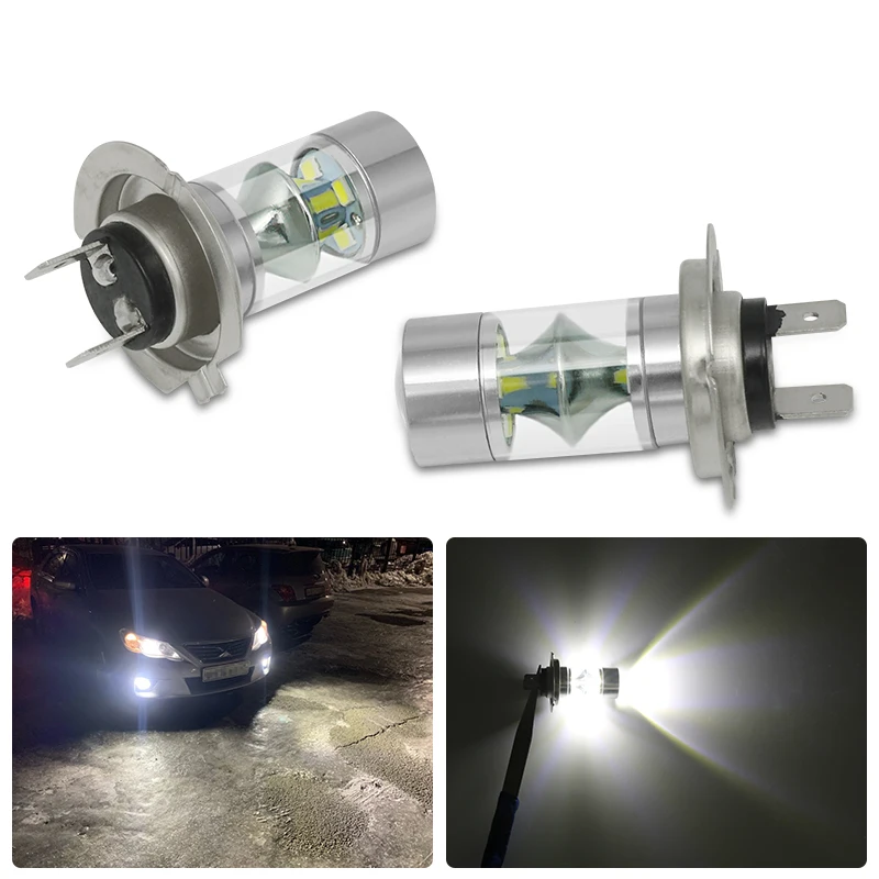 

For BMW E60 E90 E46 E92 E93 E36 E39 F10 F20 F30 E87 E34 X5 X3 M G30 2Pcs Car H7 60W LED Head Lamp Fog Light Super Bright Bulb