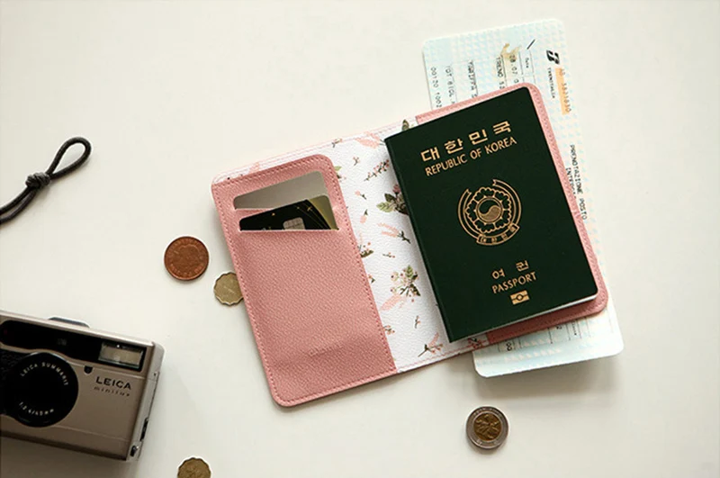 Travel Passport Cover PU Cute Printing Foldable Credit Card Holder Multifunction Documents Flight Bit License Wallet Bag PC0059 (7)