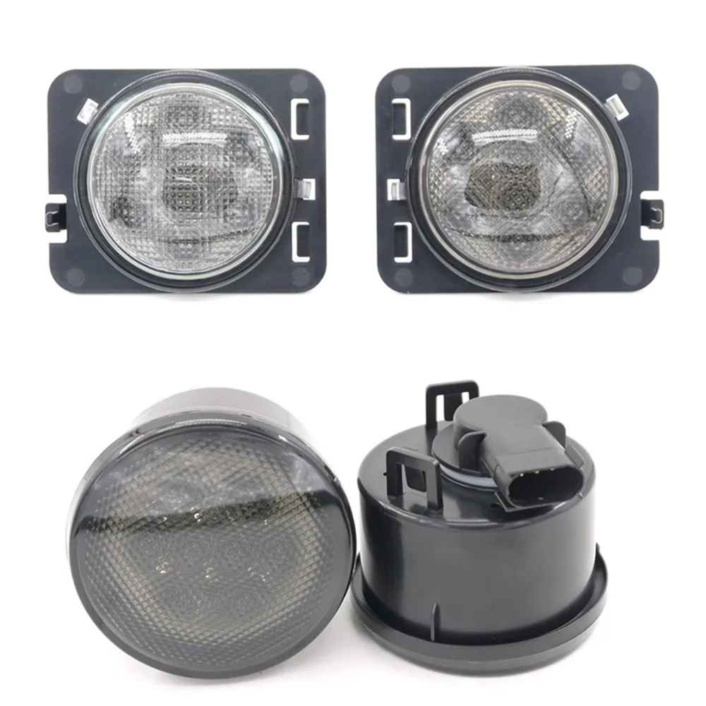 

Eonstime 2Pair Black LED Front Fender Flares Turn Signal Light LED Side Marker Lamp for Jeeps Wrangler JK 2007~2016 Amber