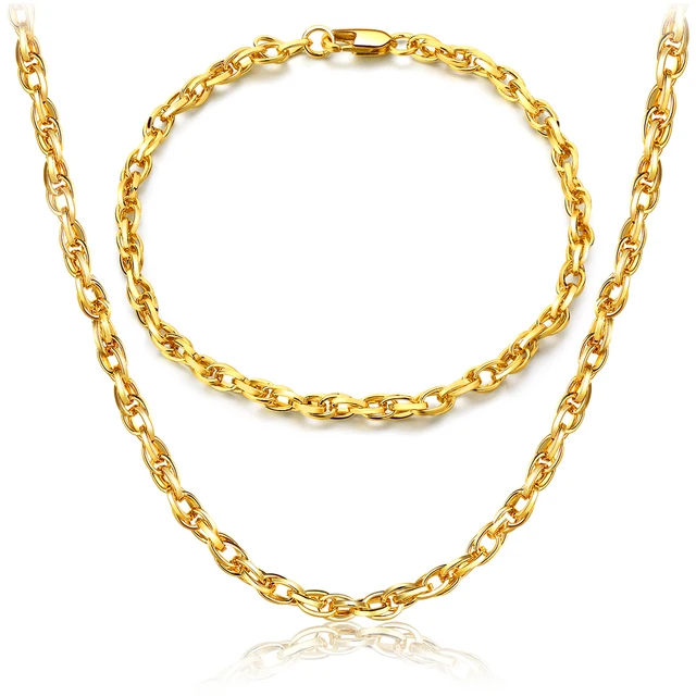 Chunky Chain Necklace Jewelry For Men Long Gold Colour Necklaces Chunky Chain Necklace Jewelry For Men Long Gold Colour Necklaces Bracelets African S256