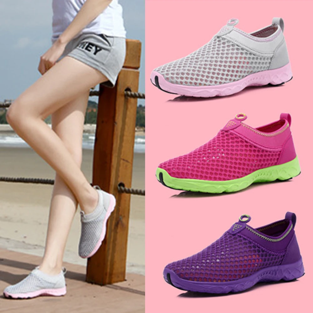 

New Summer Women Mesh Flat Shoes Lightweight Slip On Casual Shoes for Women Walking Sneakers Loafers Breathable Net Ladies Shoes