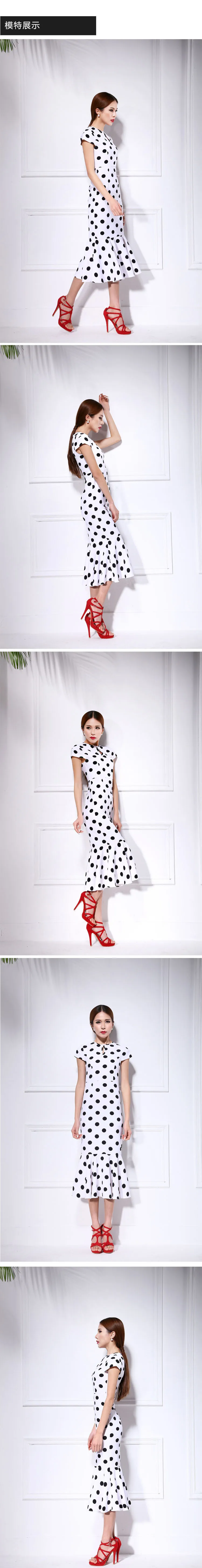 Изготовление под заказ; большие размеры; женские летние платья в стиле ретро с русалочкой; винтажное черно-белое платье в горошек с принтом; платье для отпуска