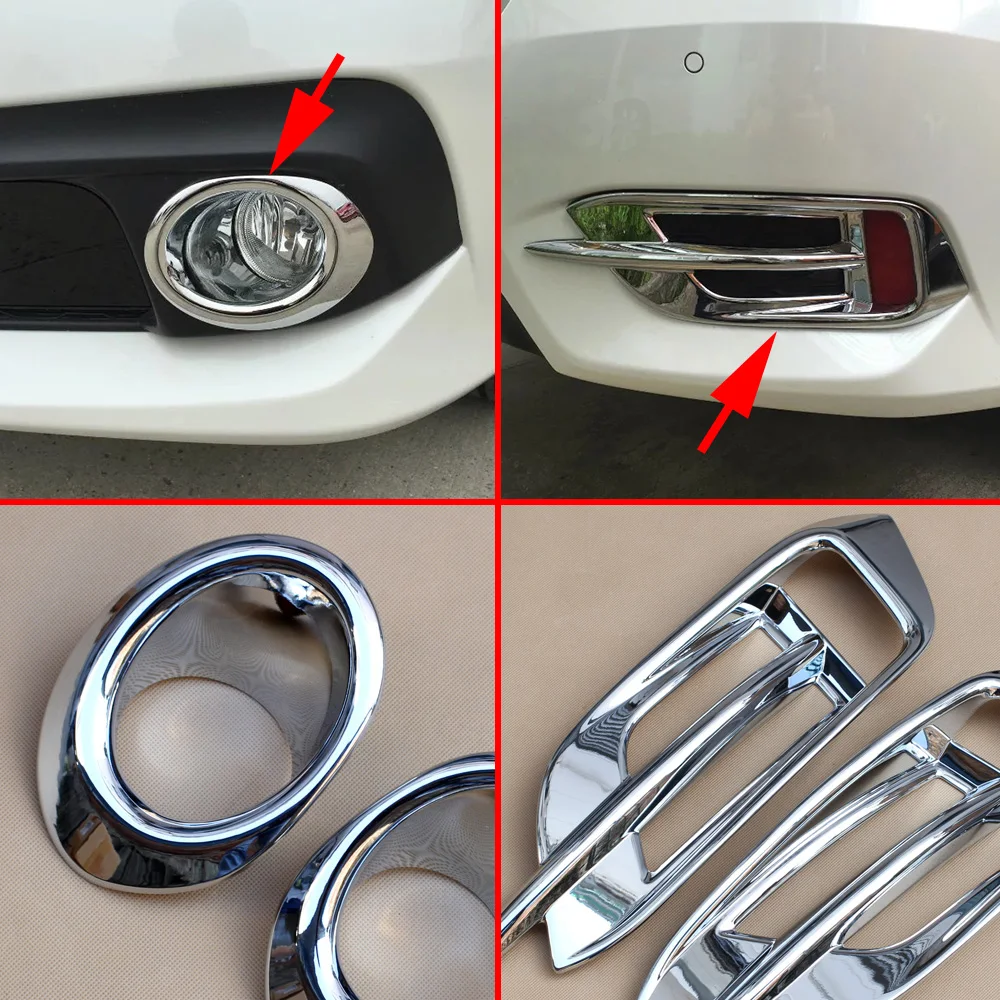 Front Rear Fog Light Car Styling Overlay Covers For Honda Civic Sedan 2016 18 10th Bright