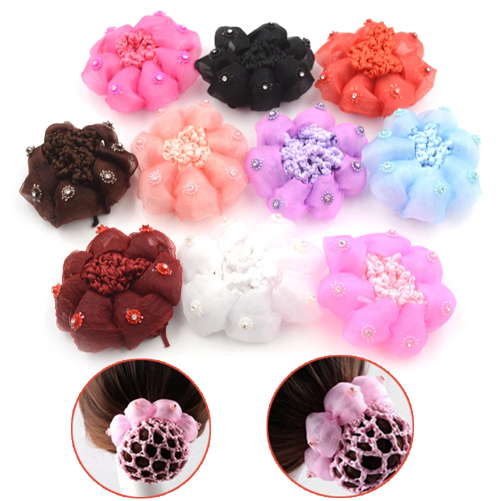 Buy Cute Girls' Flower Bun Hair Nets for Dancersr Kids