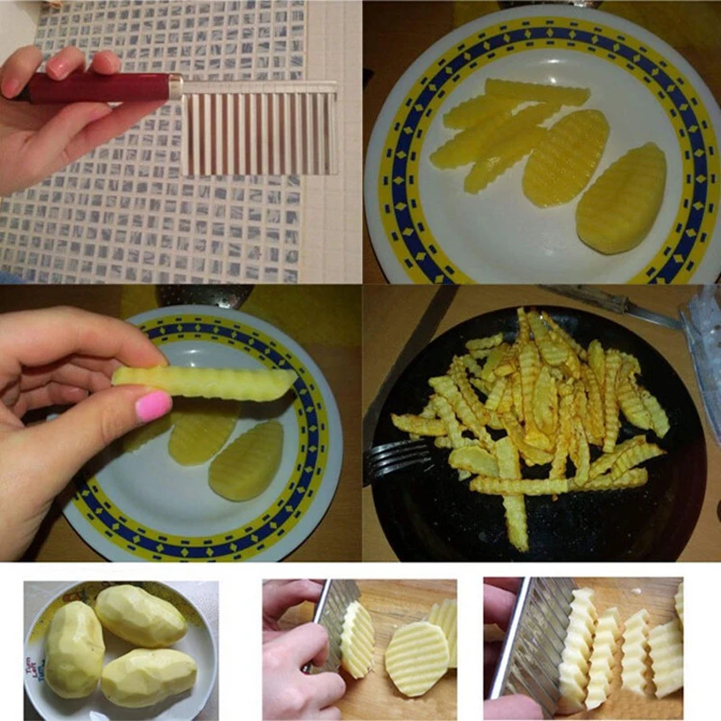 Кухонный нож для резки картофеля из нержавеющей стали, нож для резки картофельных чипсов MYDING