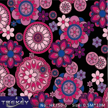 

0.5M*10M Fancy Flower Design Transfer Printing Film, Hydrographic film, Hydro Dipping Film Film For Aqua Print HK750-S