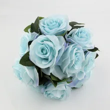 Inofinn Lake Blue Bride holding flowers,Romantic Wedding Colorful Bride 's Bouquet,red pink blue and purple wedding Bouquet