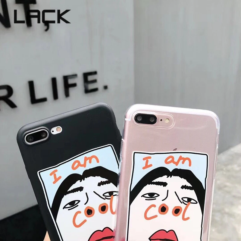 Чехол LACK Cute Letter I AM COOL для iphone X XS Max XR забавный мультипликационный парный мягкий