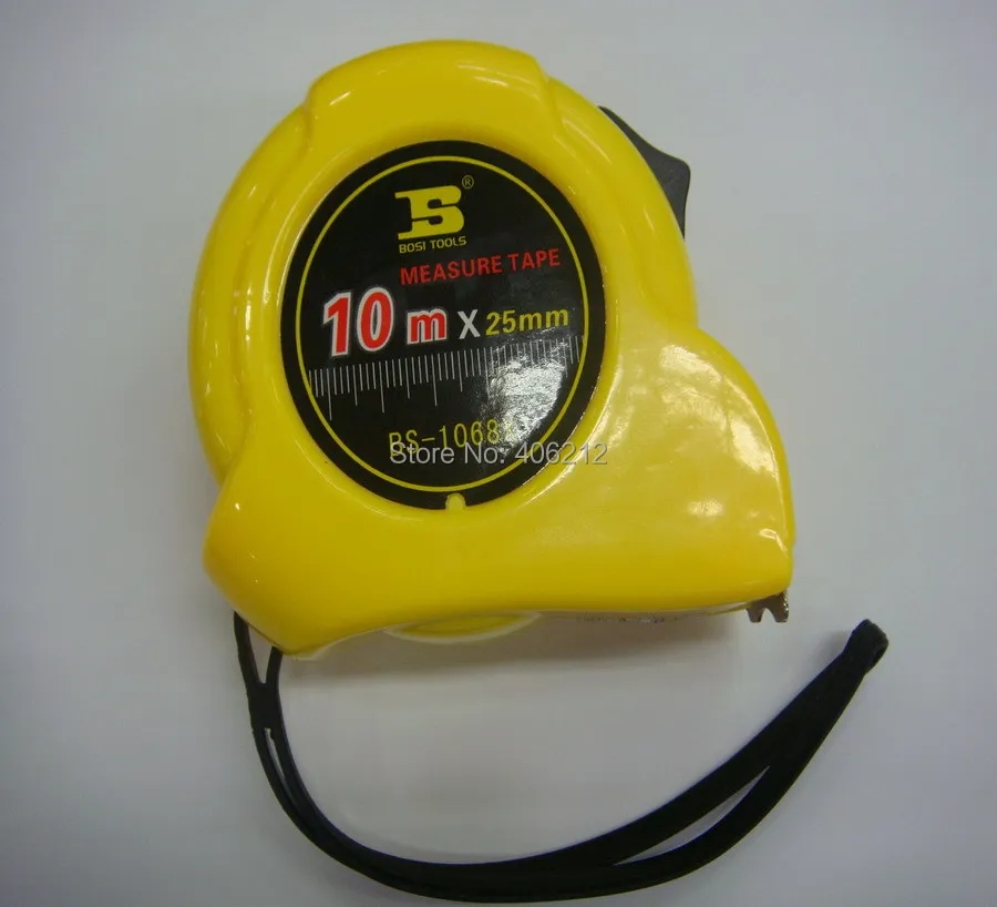 BOSI 10M TAPE MEASURE /roll ruler in yellow ,with a metal hook ,best