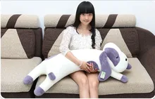 Plush dog pillow toy lovely lying dog cute stuff doll birthday gift about 105cm purple
