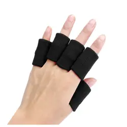 Портативный 10 шт. стрейч спортивные протекторы для пальцев для баскетбола гвардии Поддержка защитные рукава черный