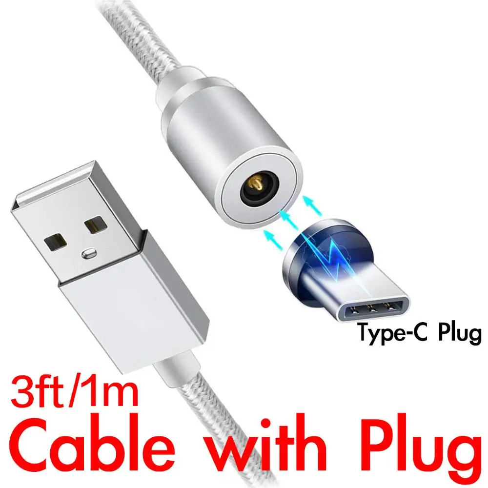 Магнитный зарядный кабель usb type C для sony Xperia 1 XZ3 XZ2 XZ1 XZS XZ Premium X Compact L1 L2 L3 R1 XA1 10 Plus XA2 Ultra - Тип штекера: 3ft Cable with Plug