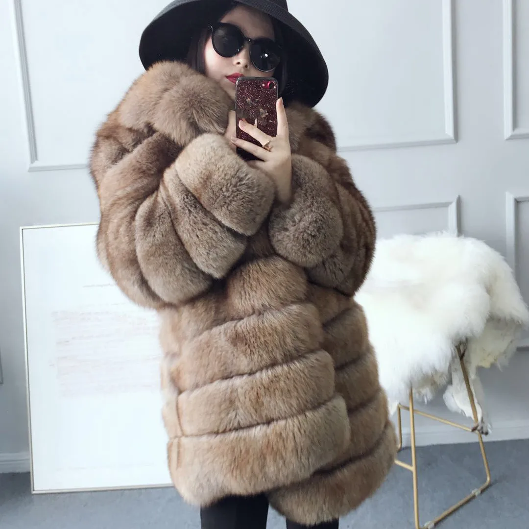 

Whole skin fox fur coat in the long paragraph female 2018 autumn and winter new