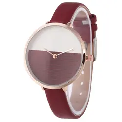 2018 Новый Дизайн два Цвет деревянный Стиль простые часы Для женщин Изящный Тонкий ремешок Мода любой матч Повседневное Леди наручные часы