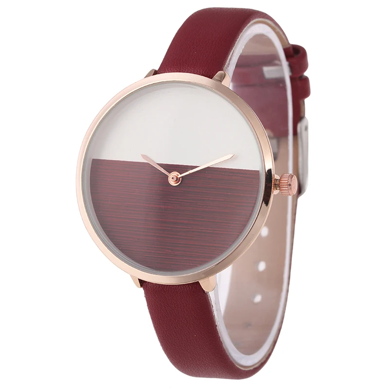 

2018 New Design Two Color Wooden Style Simple Dial Watch Women Elegant Thin Strap Fashion Any match Casual Lady Wristwatch hours
