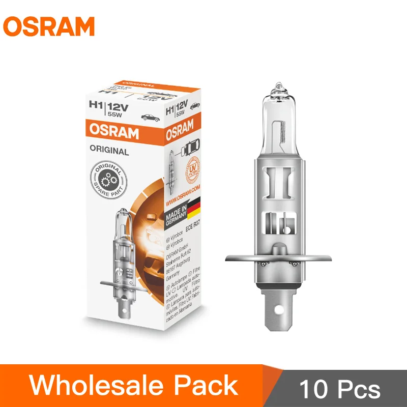 10 шт. OSRAM H1 12 В 55 Вт P14.5s 3200K 64150 оригинальная лампочка стандартная фара галогенная авто лампа противотуманная фара OEM Германия