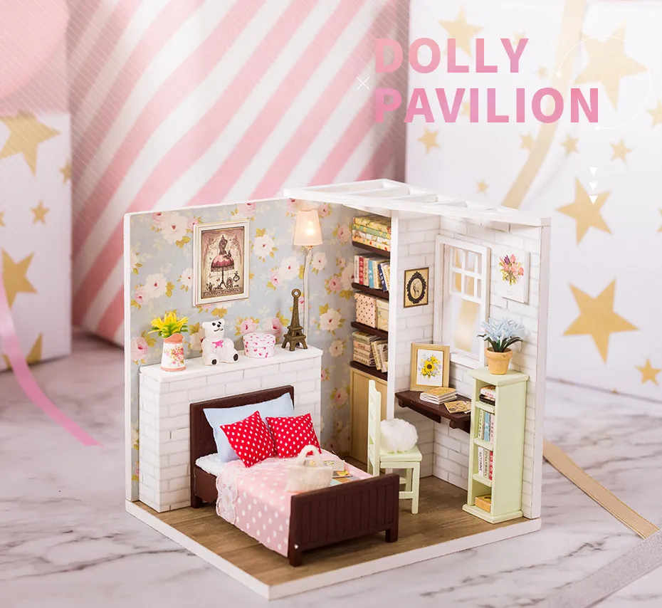 Новые Романтические миниатюрные кукольные домики, детская мебель ручной работы, миниатюрный кукольный домик, игрушки для сборки, кукольные домики, подарки