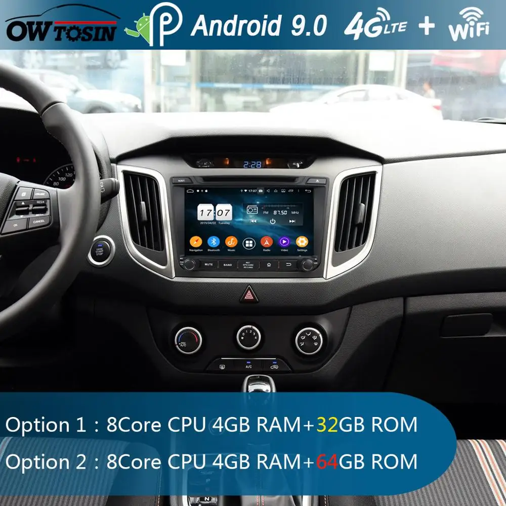 Автомагнитола 8 &quotIPS 8Core 4G + 64G Android 9 0 DVD радио GPS Navi для Hyundai IX25 Creta 2014 2015 2016 2017 DSP CarPlay