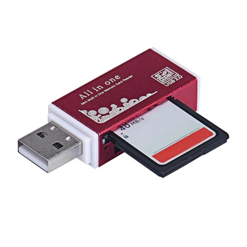 

Malloom 2019 Universal Metal USB 2.0 All In 1 Multi SD TF Memory Card Reader For PC Computer Mobile Phone High Quality Red