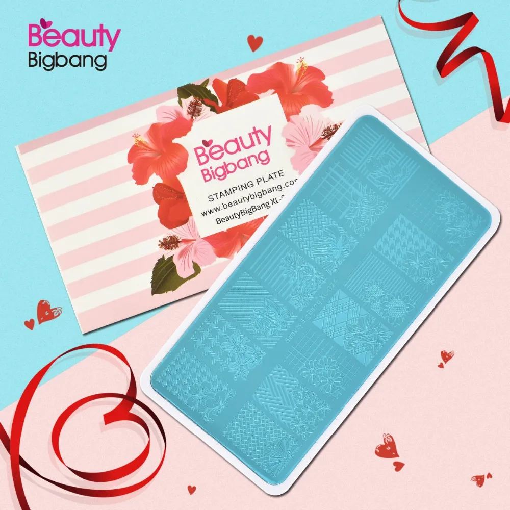 Beautybigbang трафаретная штамповка пластины 6*12 см Подсолнух Полосатый горошек кролик шаблон печать изображения дизайн ногтей штамповка пластины XL-024