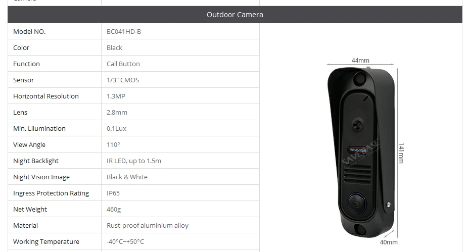 Homssecur 4 провода AHD телефон видео домофон системы CCTV камера 110 градусов поддерживается BC041HD-B + BM718HD-W