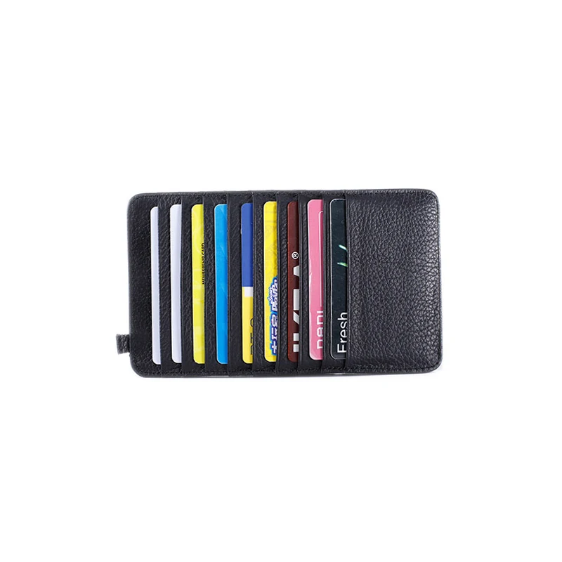 Skup Super cienkie wysokiej jakości skóra bydlęca 100% prawdziwej skóry 18 miejsc na karty wizytowniki długi portfel kredytowej etui na dowód osobisty Unisex mężczyźni