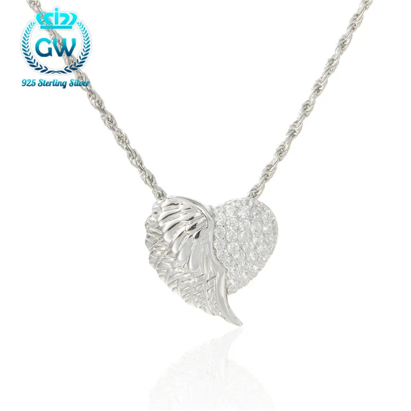 

2016 Best Selling 925 Sterling Silver Angel Wings Fashion Pendants Fit Necklace For Women GW Brand Jewellery Pety002