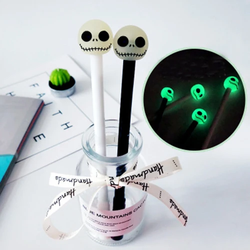 30 шт. kawaii cool pen светящаяся гелевая ручка с черепом креативный офис и