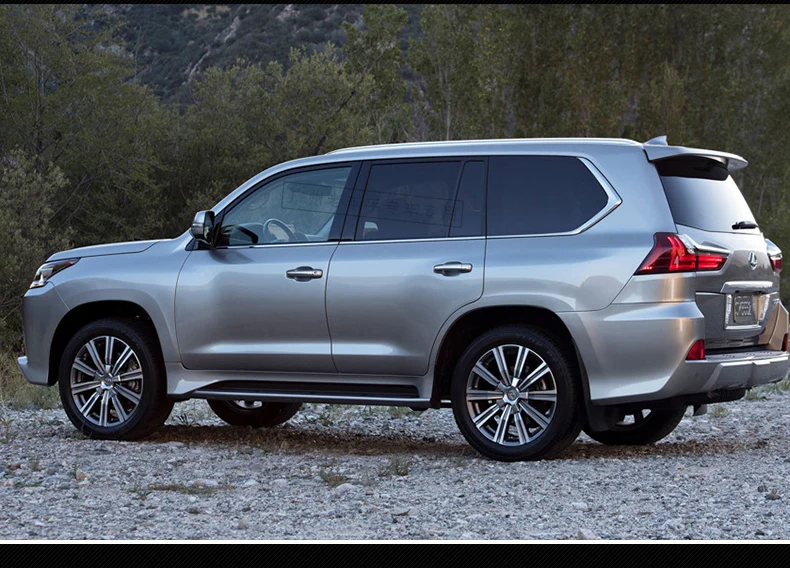 ل كزس LX570 2016 2017 2018 2019 حامل سقفي القضبان شريط حامل الحقائب القضبان أعلى رفوف السكك الحديدية صناديق الألومنيوم