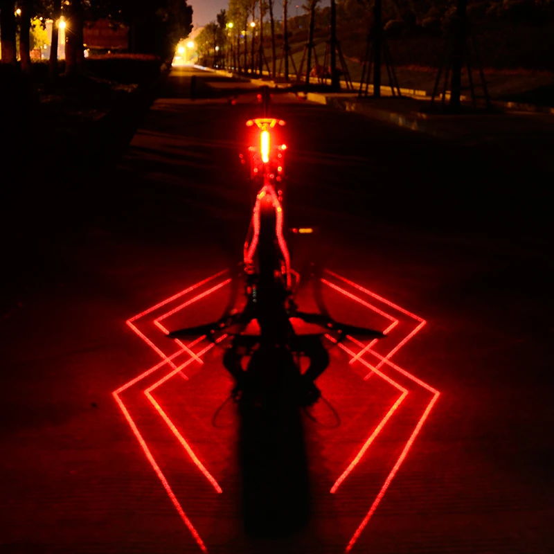 Perfect Bike Warning Tail Lamp USB Rechargeable Red Laser Taillight Mountain Bike LED Safety Night Riding Bike Accessories 13