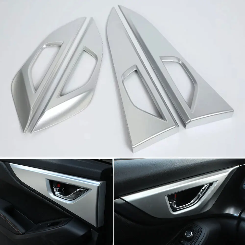 

4pcs Chrome ABS Car Interior Door Handle Bowl Cover Trim Decal Moldings Decoration For Subaru XV 2018 Car Styling Accessories