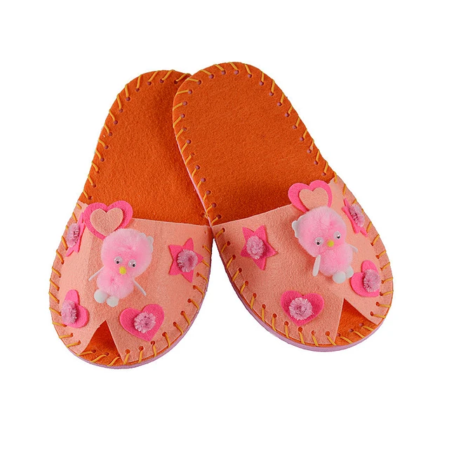 DIY Cute Peep-toe Slipper Shoes Kids sewing kit  Beginners My First Sewing Kit Handmade Craft Gifts Montessori Educational Toys 4
