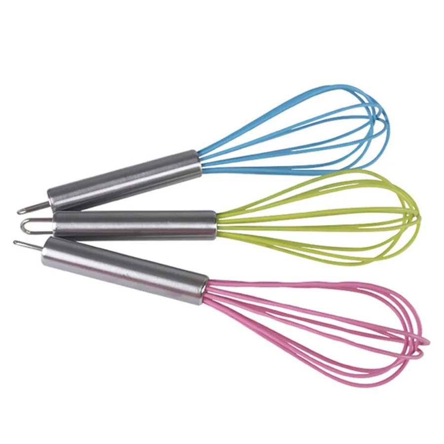 10Inch Stainless Steel Handle Silicone Egg Beaters Household Cooking Tools Mixer Handheld Milk Cream Butter Whisk | Дом и сад