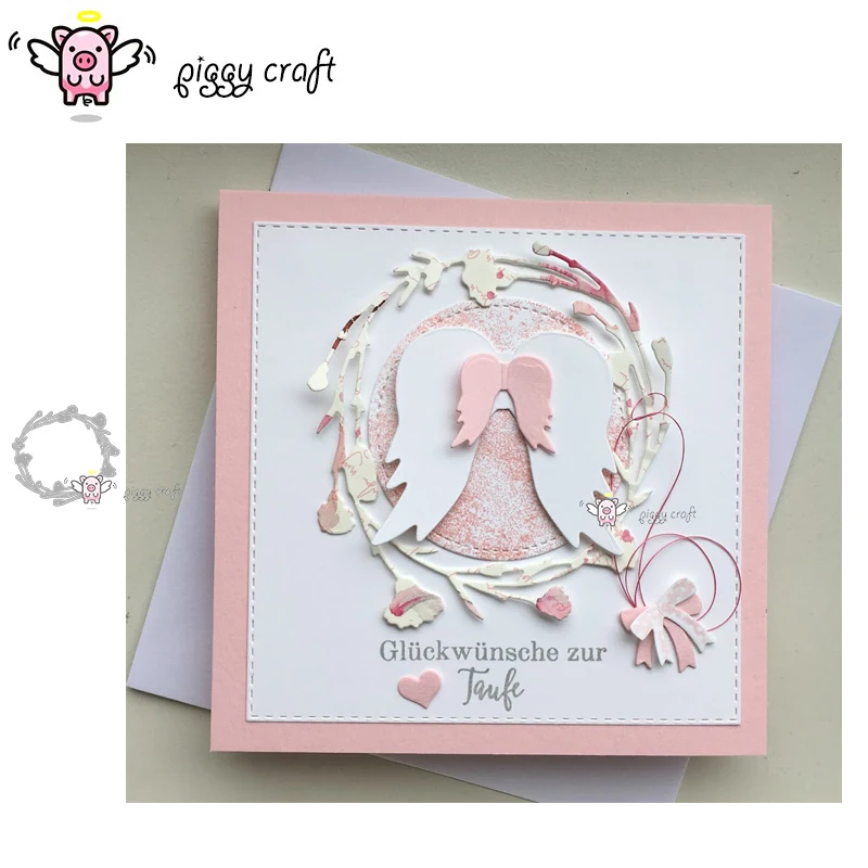 

Piggy Craft metal cutting dies cut die mold Wreath decoration Scrapbook paper craft knife mould blade punch stencils dies