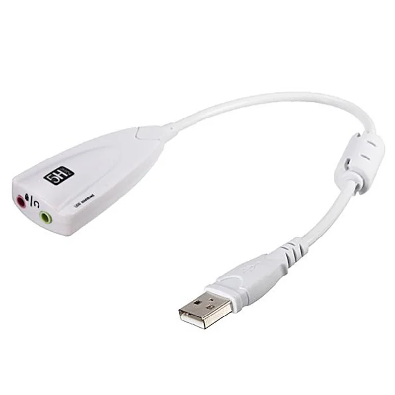 Внешняя звуковая карта USB 2,0 3D Виртуальный 7,1 канальный адаптер звуковой карты для ПК Цвет: белый