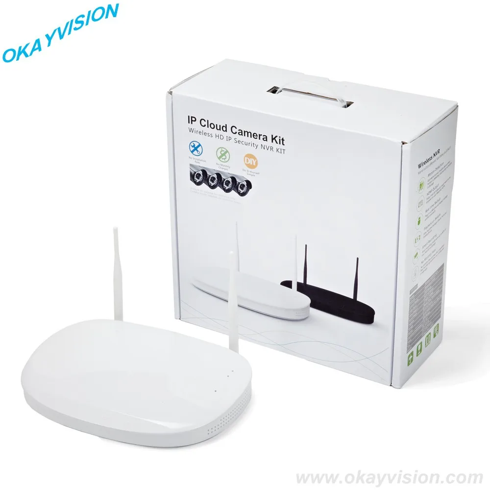 CCTV Системы 720 P 2ch HD Беспроводной NVR комплект Открытый ИК Ночное видение ip Камера Wi