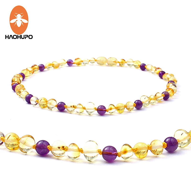 Haohupo Collier De Dentition En Ambre Pour Bebe Perles D Ambre Naturelles De La Baltique Collier Amethyste De 5mm Cadeaux Pour Enfants Aliexpress