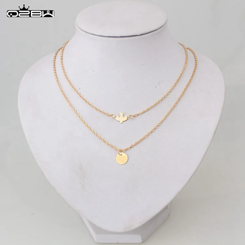 Новая Мода Простой NecklaceDouble слоев Мира DovePendant Ожерелья женщины подарок WJF00059 |