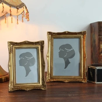 

Golden European-style photo frame decoration wood color American-style swing pastoral nostalgic home decorations