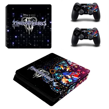 

Vinyl Decal PS4 Slim Skin Sticker for Playstation 4 Slim Skin Console and 2 Controllers - Game Kingdom Hearts 3