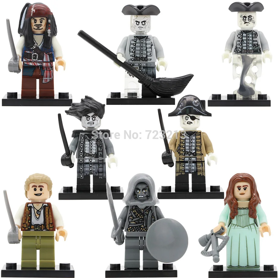 

Pirates of the Caribbean Figure Salazar Revenge Captain Jack Carina Smyth Henry Lesaro Building Blocks Set Bricks Toys PG8048