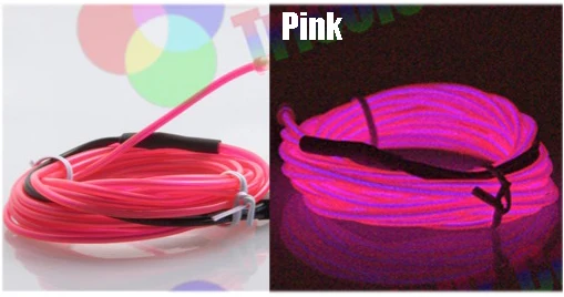 AutoEC 1 Светодиодная лента 5 м тёмные очки в круглой проволочной гибкий неоновый свет светящийся EL провода изолента прокладки кабеля неоновые светодиодные неоновые огни# LQ314 - Испускаемый цвет: Pink