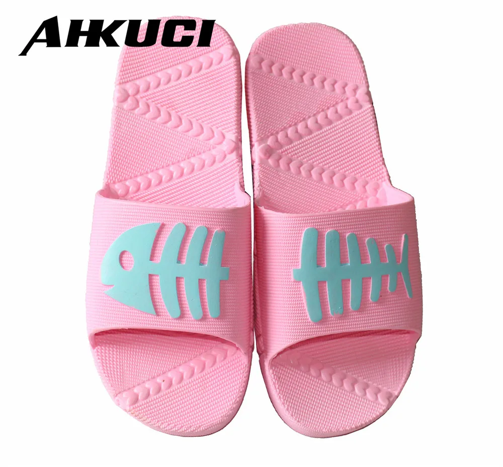 Fishbone Design Women's Bathroom Slippers Home Indoor Non Slip Thick Bottom Slippersin Slippers